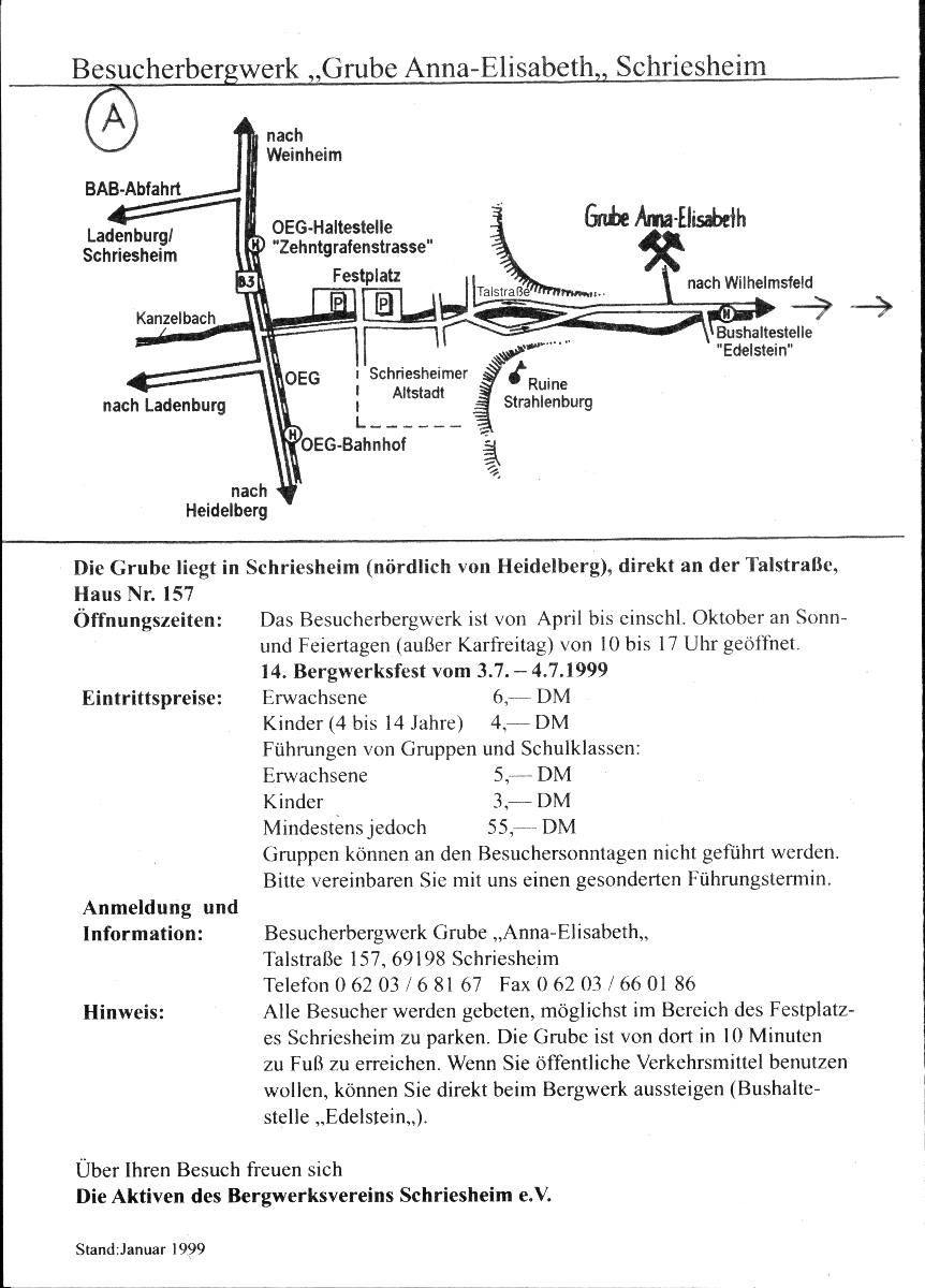 Anfahrt und &Ouml;ffnungszeiten der Grube Anna-E.